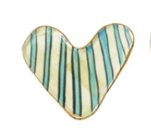 Hand-Painted Stoneware Heart Magnet
