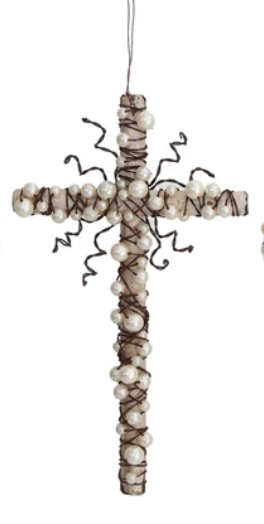 Wire Cross Beaded Ornaments
