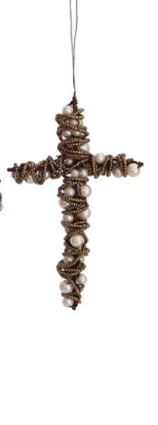 Wire Cross Beaded Ornaments