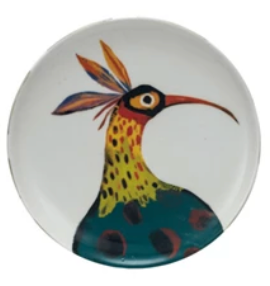 Stoneware Plate w/ Animal/Bird