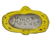 Hand-Painted Stoneware Mini Photo Frame Magnet