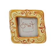 Hand-Painted Stoneware Mini Photo Frame Magnet