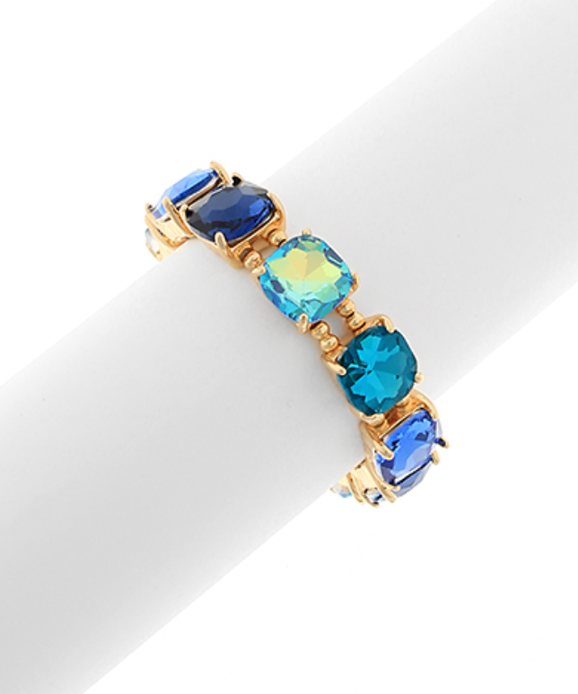 Cushion Cut Glass Stone Bracelet