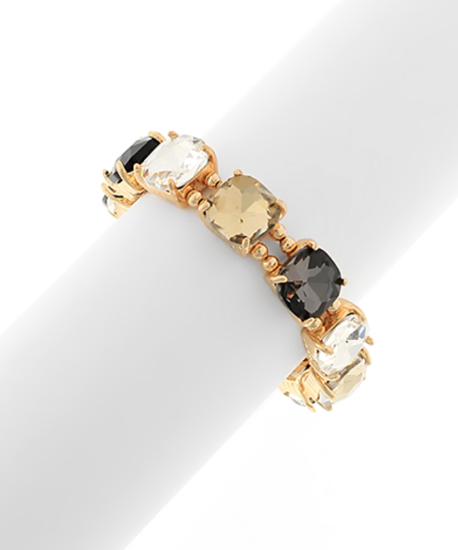 Cushion Cut Glass Stone Bracelet