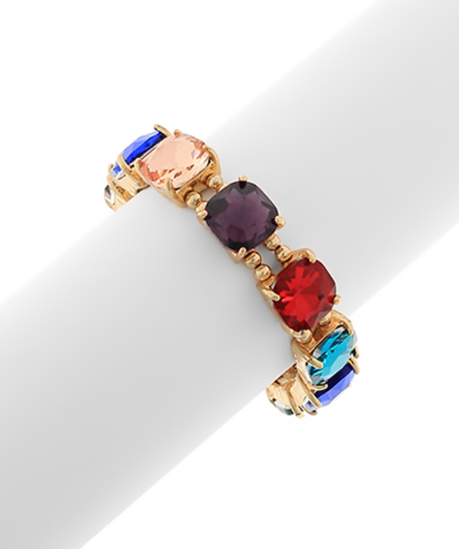 Cushion Cut Glass Stone Bracelet