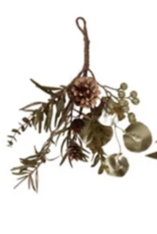 Hanging Faux Evergreen & Berry Bunch