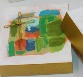 Abstract Block with Metal Cross