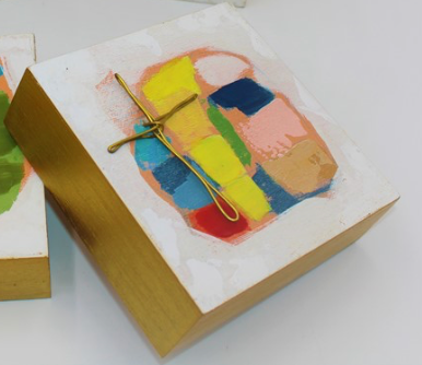 Abstract Block with Metal Cross