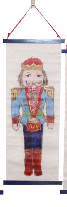 Canvas Banner with Nutcrackers & Gold Finish