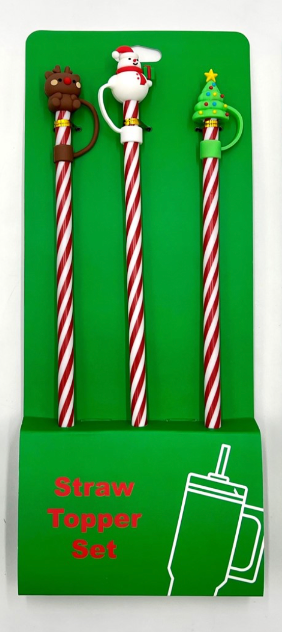 Straws with Silicone Novelty Caps