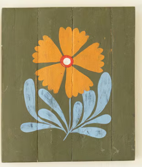 Hand-Painted Florals on Recycled Wood