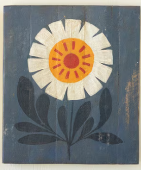 Hand-Painted Florals on Recycled Wood