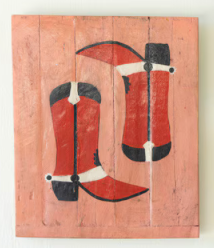 Hand Painted Recycled Wood Western Wall Art