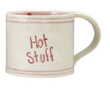 Hand-Painted Stoneware Mug w/ Written Saying