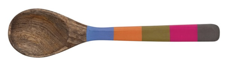 Striped Enamel Mango Wood Spoons