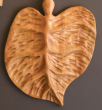 Carved Teakwood Leaves Wall Art