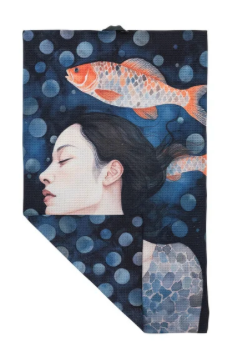 Printed Recycled Microfibre Two-Sided Tea Towel