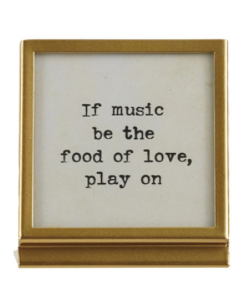 Gold Metal & Glass Frame with Easel & Sayings