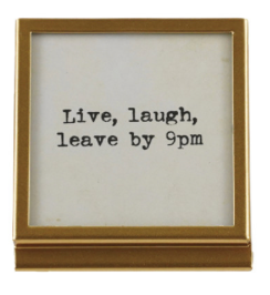 Gold Metal & Glass Frame with Easel & Sayings