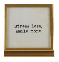 Gold Metal & Glass Frame with Easel & Sayings
