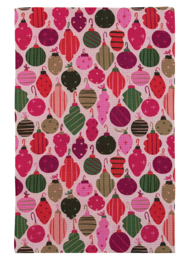 Woven Printed Microfiber Tea Towel with Holiday Pattern