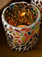 Mosaic Glass Votive Holders