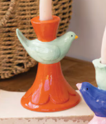 Ceramic Bird Taper Candle Holders
