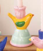 Ceramic Bird Taper Candle Holders