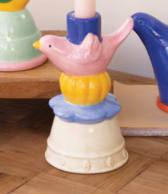Ceramic Bird Taper Candle Holders