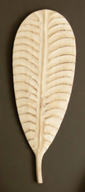 Hand-Carved Paulownia Wood Leaves Wall Art