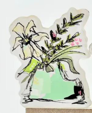 Cutout Acrylic Flowers in Vases