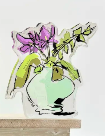 Cutout Acrylic Flowers in Vases