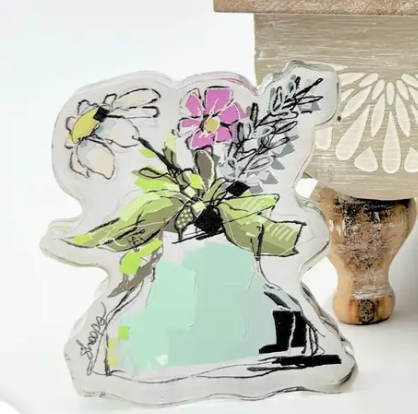 Cutout Acrylic Flowers in Vases