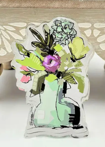 Cutout Acrylic Flowers in Vases