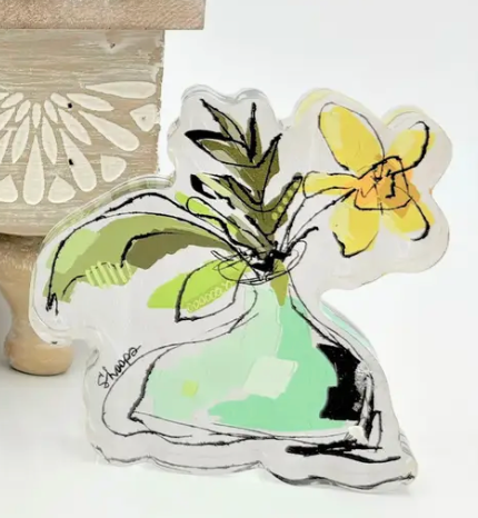 Cutout Acrylic Flowers in Vases