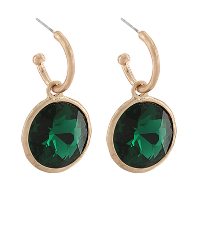 Round Dome Dangle Hoops