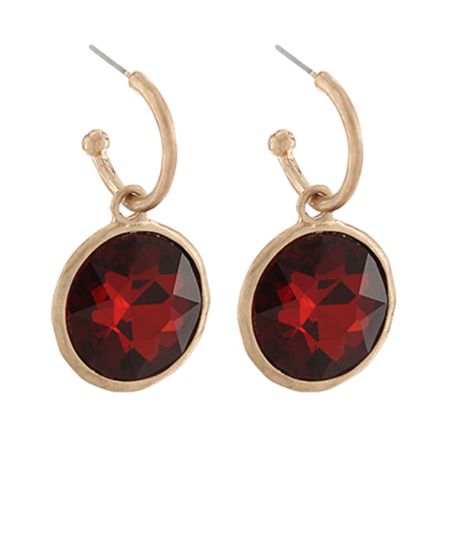 Round Dome Dangle Hoops