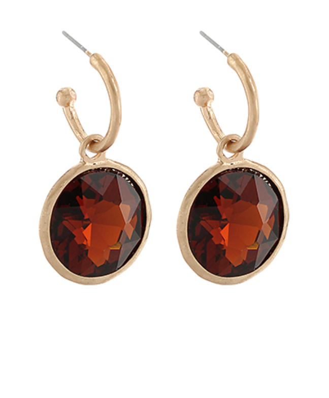 Round Dome Dangle Hoops