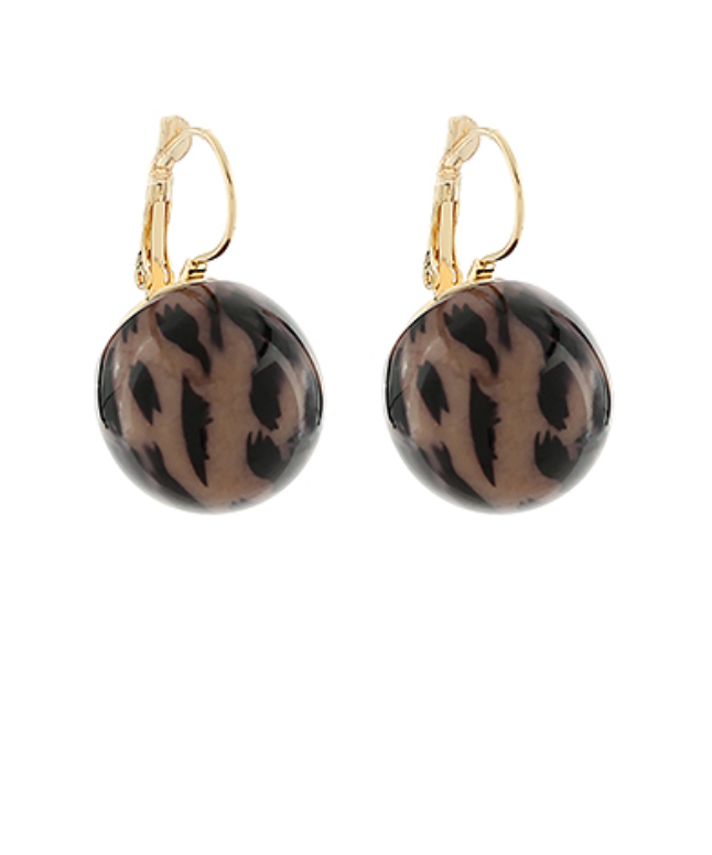 Leopard Ball Earrings