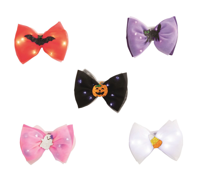 Halloween Light-Up Charm Hair Bows