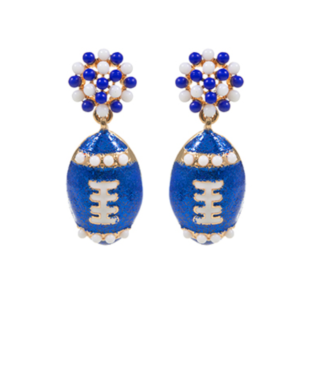 Enamel Football Earrings