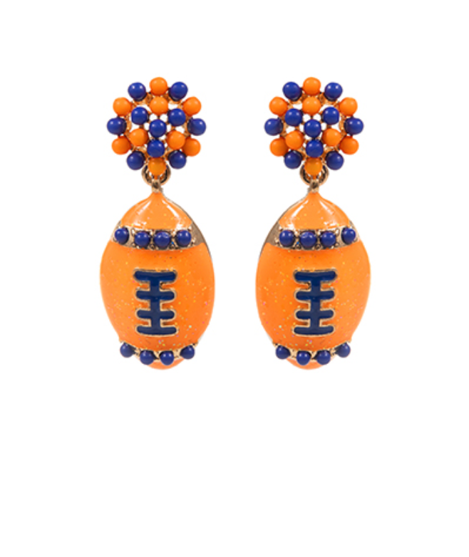Enamel Football Earrings