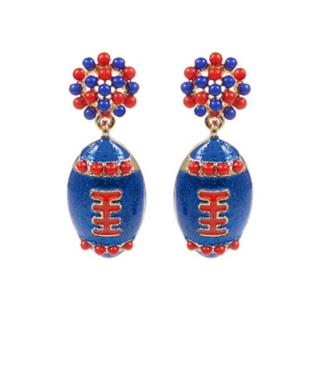 Enamel Football Earrings
