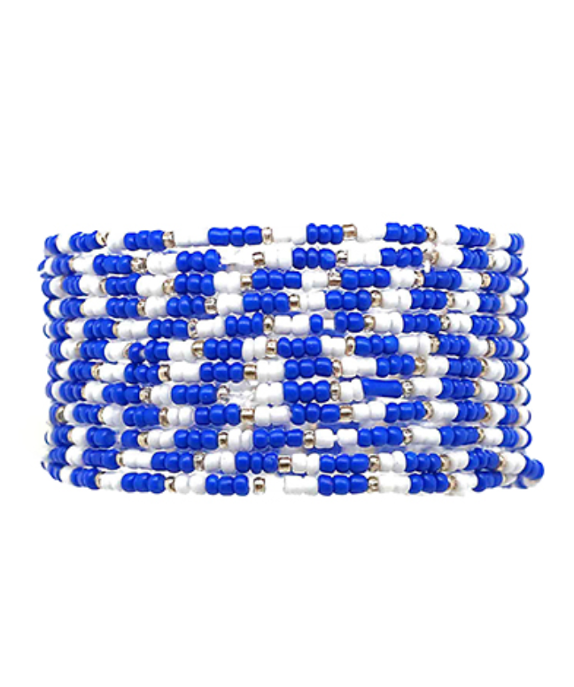 "Game Day" 12 Row Seed Bead Bracelet Set
