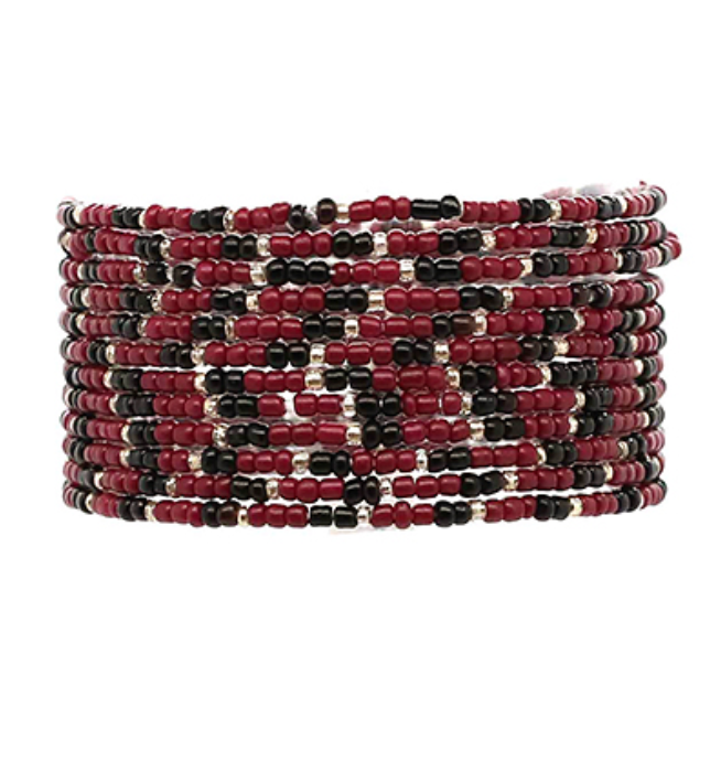 "Game Day" 12 Row Seed Bead Bracelet Set