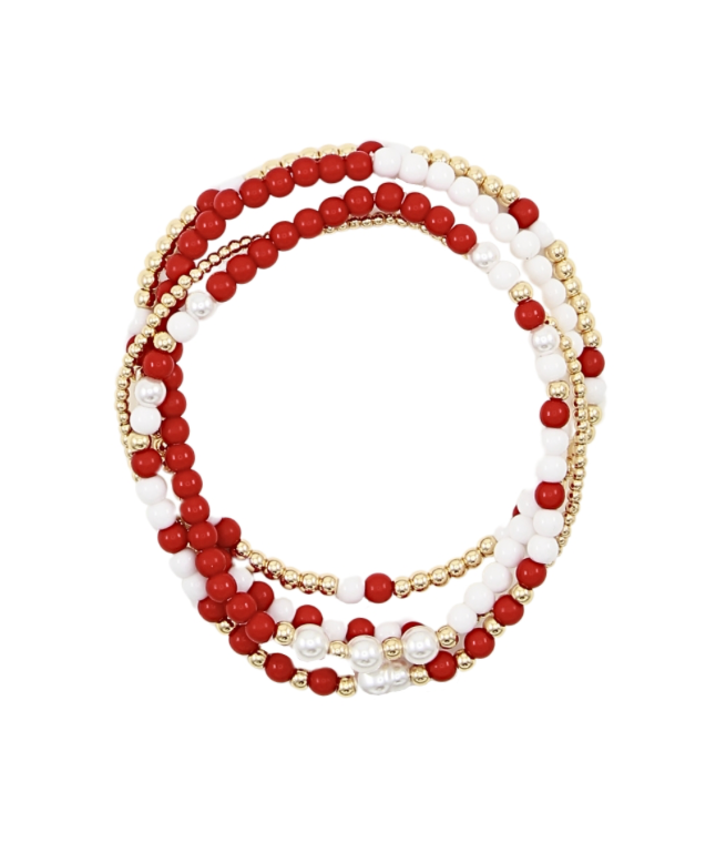 4 Row Football Theme & Pearl Bracelet