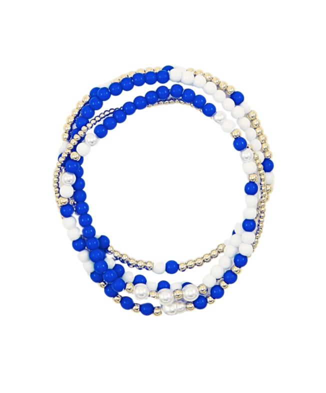 4 Row Football Theme & Pearl Bracelet