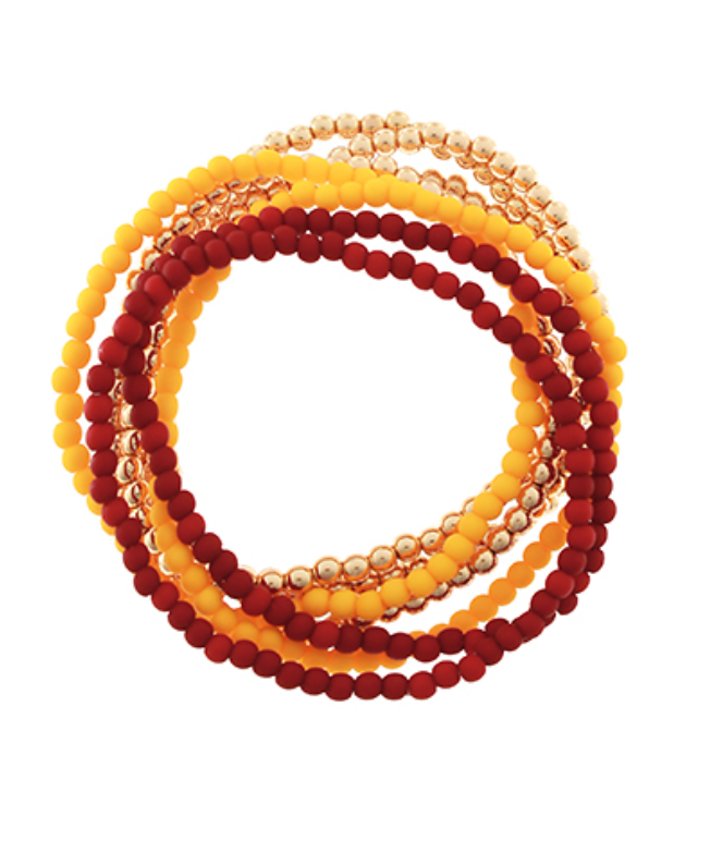 8 Row CCB Ball & Acrylic Bead Bracelet