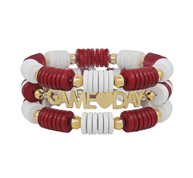 GAMEDAY: 3 Row Bead Bracelet