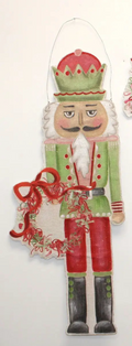 Hand Embellished Nutcracker Burlap Door Decor